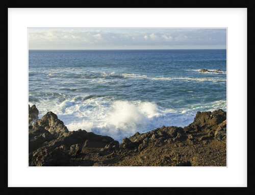 Waves crashing against rocky coast, Lanzarote, Spain by Anonymous