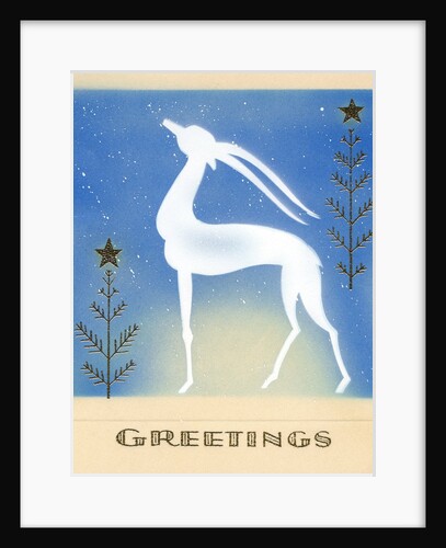 Art Deco Christmas Design with an Ibex by Anonymous