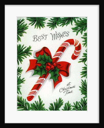 Vintage Illustration of Christmas Candy Cane by Anonymous