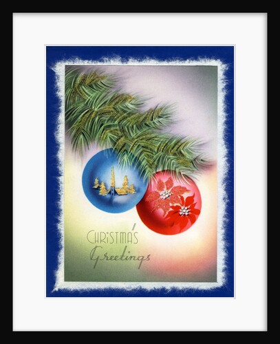 Vintage Illustration of Two Christmas Tree Ornaments by Anonymous