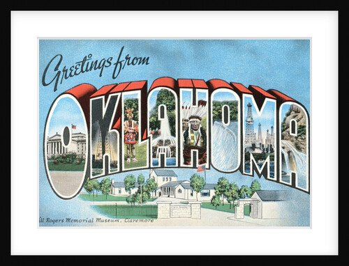 Greetings from Oklahoma vintage postcard by Anonymous