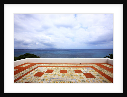 Tiled tarrace overlooking sea, San Pietro island, Carloforte, Sardinia, Italy by Anonymous