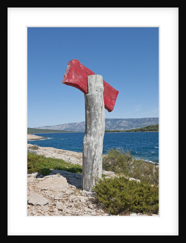Sign on beach, near Vrboska, Hvar Island, Croatia by Anonymous