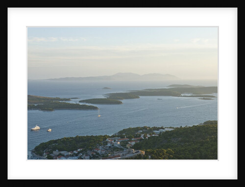 View of town and Pakleni archipelago, Hvar Town, Hvar Island, Croatia by Anonymous