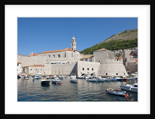 Boats in fortified port, Dubrovnik, Croatia by Anonymous