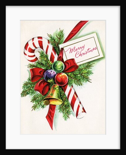 Vintage Illustration of Christmas Candy Cane by Anonymous