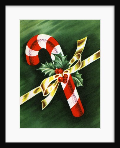 Vintage Illustration of Christmas Candy Cane by Anonymous