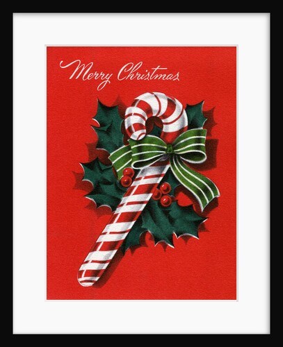 Vintage Illustration of Christmas Candy Cane by Anonymous