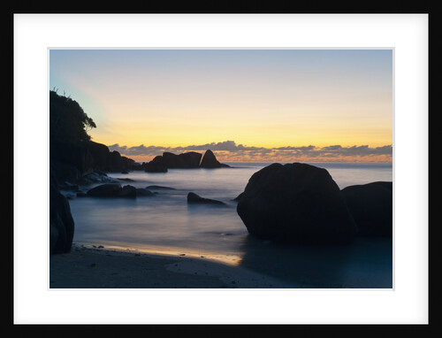 View of Takamaka Beach at dusk, Seychelles, Mahe by Anonymous