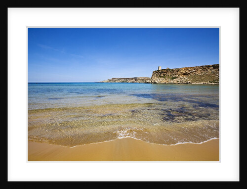 View of beach and cliffs, Tuffieha, BayGhajn, Malta by Anonymous