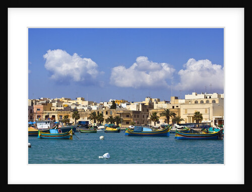 View of port on sunny day, Marsaxlokk, Malta by Anonymous