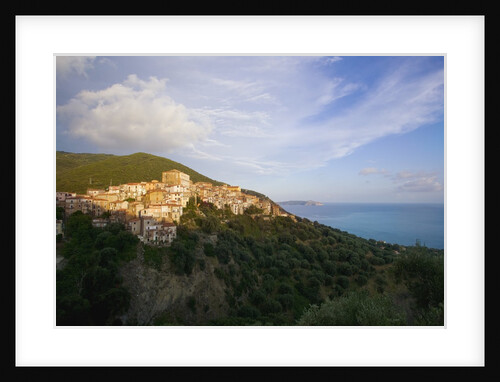 View of town and sea, Pisciotta, Campania, Italy by Anonymous