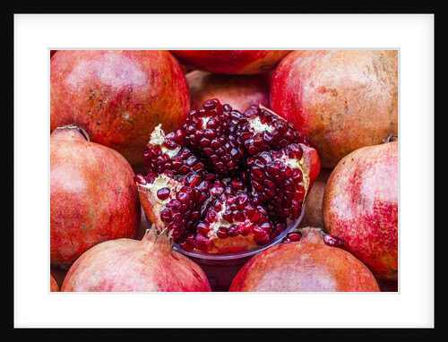 Pomegranates in Carmel Market by Anonymous