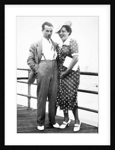 Young couple portrait on boardwalk, ca. 1929 by Anonymous