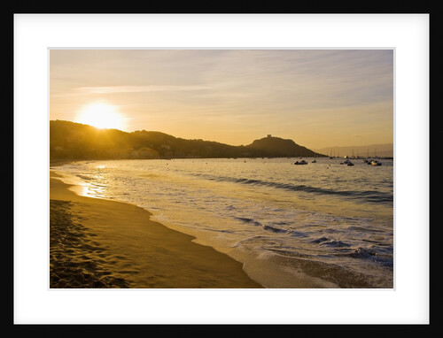 Beach, bay and Cape of Campomoro at sunset, Corsia, France by Anonymous