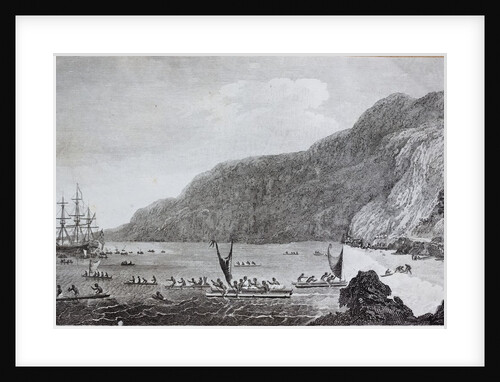 18th century engraving of Karakakooa Bay where Captain James Cook was killed by Anonymous