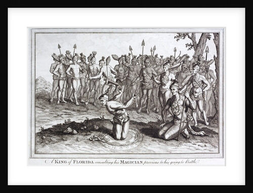 Early 19th century engraving of the King of Florida consulting his Magician by Anonymous