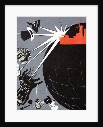 Russian Communist poster showing the battleship Aurora by Anonymous