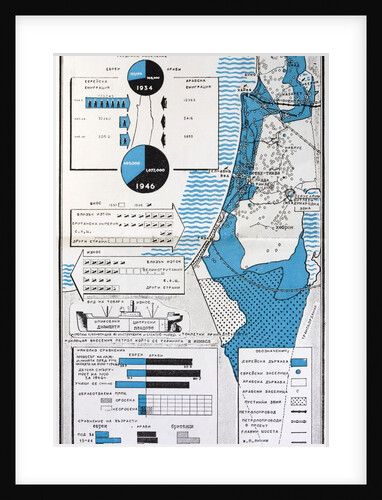 Map of Palestine showing the increase in Jewish population between 1934 and 1956 by Anonymous