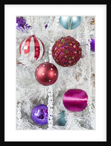 Close-up of colorful Christmas baubles with decorations by Anonymous