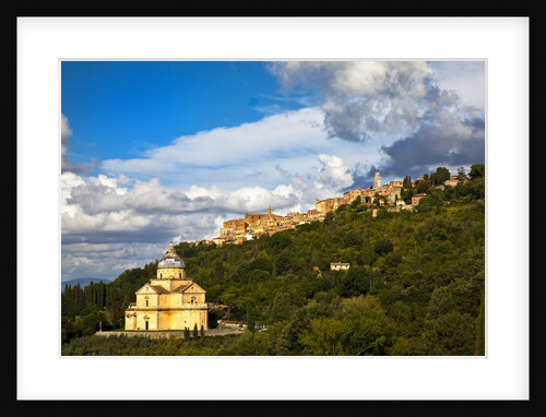 Basilica San Biagio Stands on the hillside below the Hillside Town of Montepuciano by Anonymous