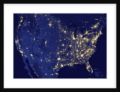 Nighttime satellite composite view of the United States by Anonymous