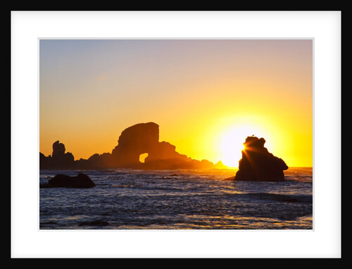 Sunset along Arch Rock, Ecola State Park, Oregon Coast, Pacific Northwest, United States by Anonymous