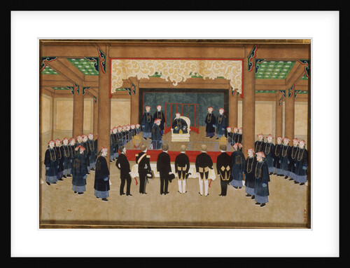 A Mandarin Receiving an Embassy of European Diplomats at his Court by Zhou Pei Chun