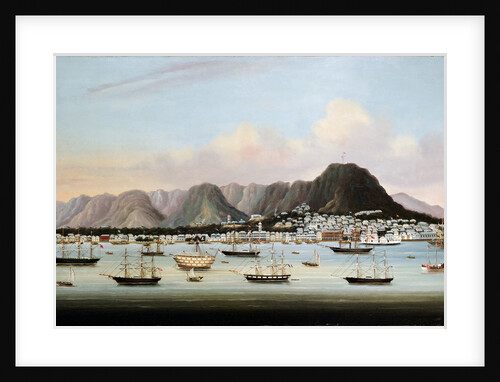 A View of Victoria, Hong Kong, with the Hulk H.M.S Princess Charlotte and American, British and French Shipping by Anonymous