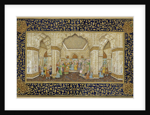 Mughal palace interior depicting Shah Jahan and Mumtaz Mahal by Anonymous