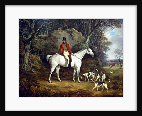 Viscount Rowland Hill on his Grey Hunter with the Shropshire Hunt by Richard Jones