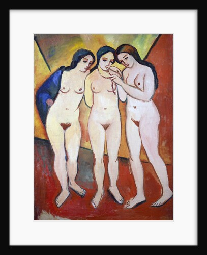 Three Nude Women (Red and Orange) by Auguste Macke