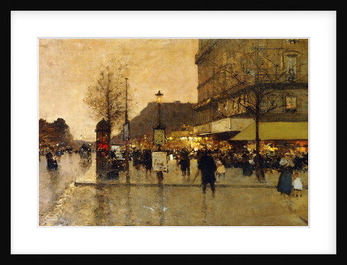 A Parisian Street Scene by Eugene Galien-Laloue
