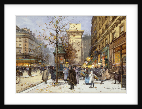 Figures on Le Boulevard St. Denis at Twilight by Eugene Galien-Laloue