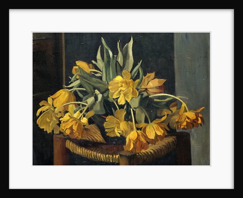Double Yellow Tulips on a Wicker Chair by Felix Vallotton