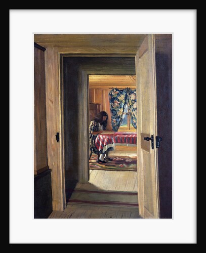 Interior with a Young Girl Writing by Felix Vallotton