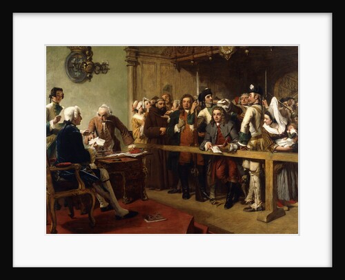 Hogarth Brought Before the Governor of Calais as a Spy by William Powell Frith