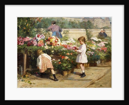 The Flower Market by the Seine by Victor Gabriel Gilbert