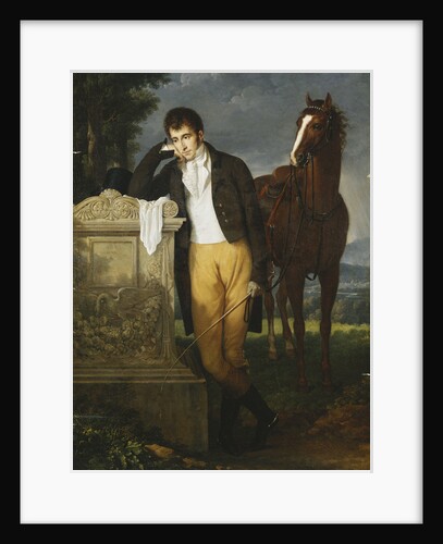 Portrait of Don Luigi Grimaldi, Prince of Santa Cruce, Leaning on the Tomb of His Fiancee Fanny by Francois-Xavier Fabre