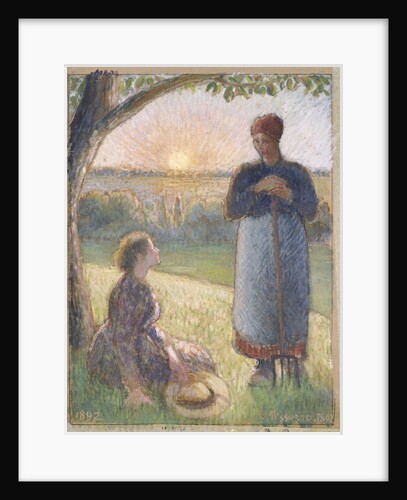 Country Women Chatting, Sunset, Eragny by Camillle Pissarro