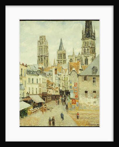 Rue de L'Epicerie in Rouen on a Gray Morning by Camillle Pissarro
