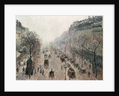 Boulevard Montmartre on a Sunny Foggy Morning by Camillle Pissarro