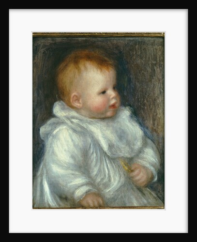 A Portrait of Coco Against a Blue Background by Pierre-Auguste Renoir