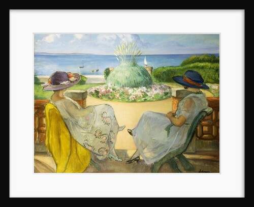Two Young Women on a Terrace by the Sea by Henri Lebasque