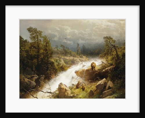 A Bear and Her Cubs in Yosemite by Herman Herzog