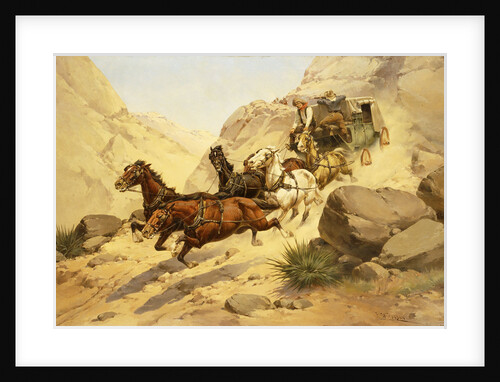 Attack on the Stagecoach by Herman Wendelborg Hansen