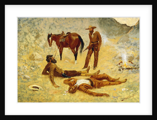 He Lay Where He Had Been Jerked, Still as a Log by Frederic Remington