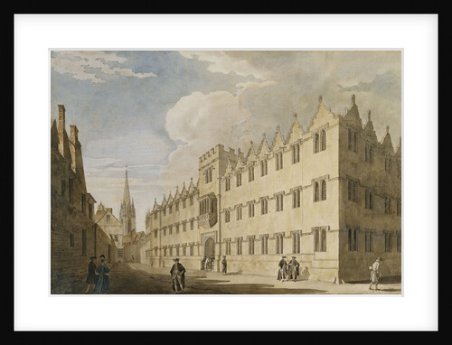 Oriel College, Oxford, with St. Mary's Church in the Distance by Thomas Malton Jr