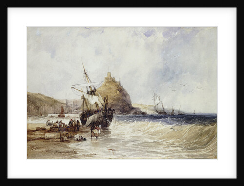 Unloading a Coaster Below St. Michael's Mount by Charles Bentley
