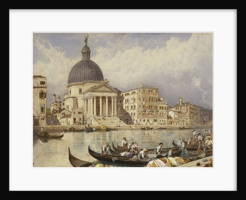 The Church of San Simone and San Guida (San Simeone Piccolo), Venice: Arrival of a Train by Myles Birket Foster
